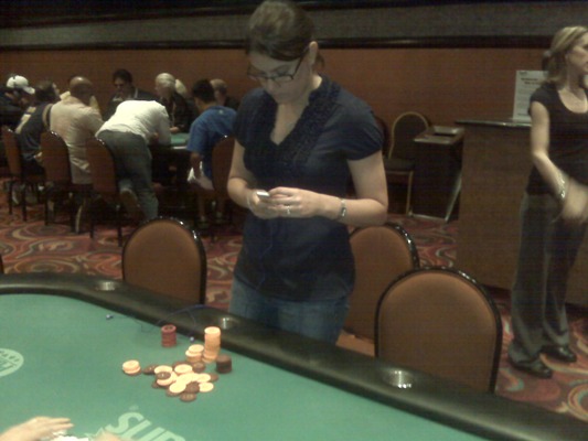 You can't tell, but I am actually pretty pumped.  This is immediately after the final hand.